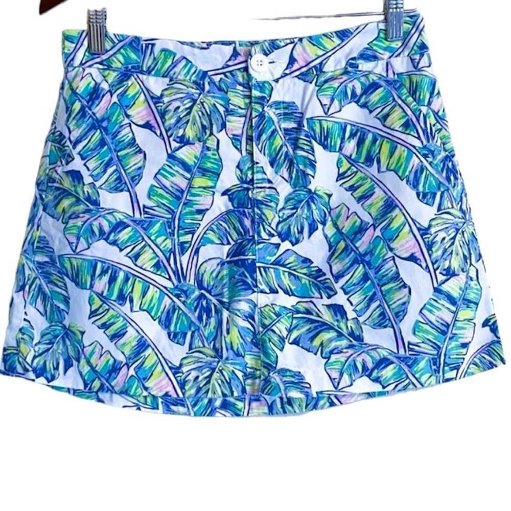 Tori Richards Honolulu Palms Mini Skirt, A-Line. White, Pink,‎ Blue, Size 4​